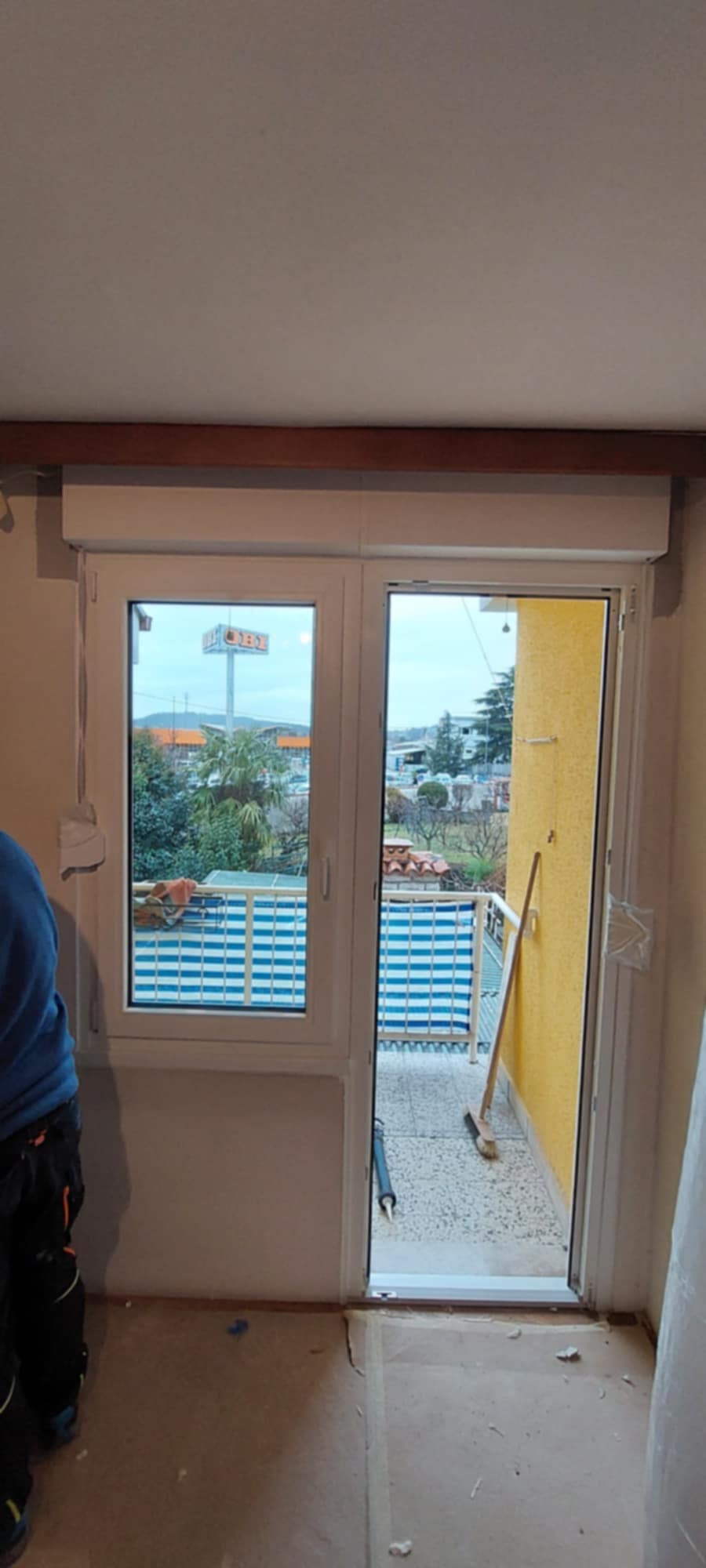 Detajl zaključene montaže balkonskih vrat